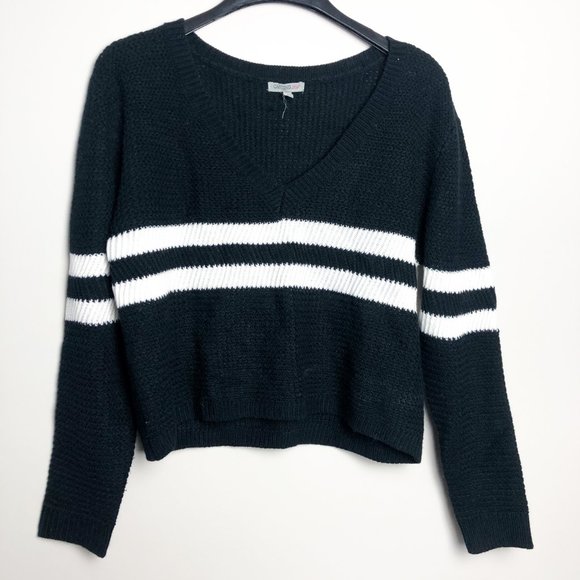 Casting LA Sweaters - Casting LA Varsity V Neck Stripe Sweater